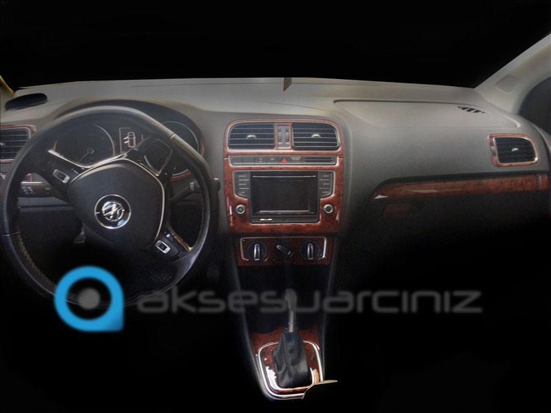 Volkswagen Polo Console-Mahogany Veneer After 2014 28 Pieces