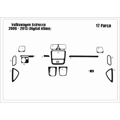Volkswagen Scirocco Консоль-Шпон красного дерева 2013 15 шт. (РУЧНОЙ КОНДИЦИОНЕР)