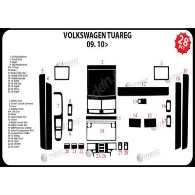 Volkswagen Tuareg Console-Mahogany Veneer 2010 24 Pieces