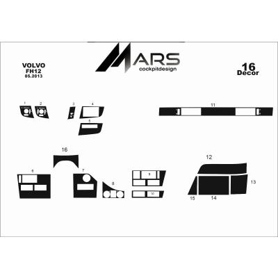 Volvo FH Uyumlu Konsol-Torpido Kaplama 2013 16 Parça