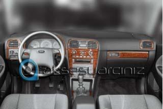 Volvo S40 / V40 Uyumlu Armaturenbrett- und Konsolenverkleidung 2000-2003 10 teilig