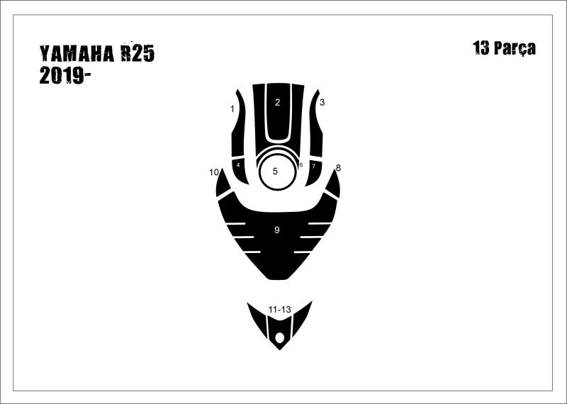 Yamaha R25 2019-Tank Pad Ve Grenaj Kaplama