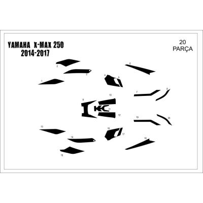 Yamaha Xmax 2014-2017  Tank Pad ve Grenaj Kaplama 