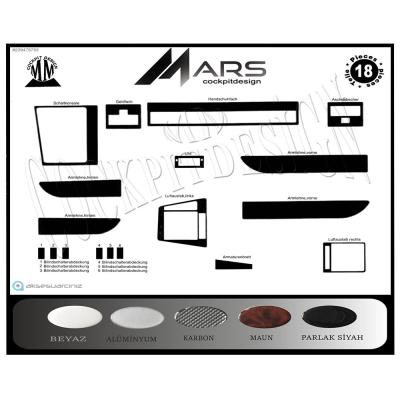 Peugeot 505 Console-Mahogany Veneer 1981-1987 18 Pieces