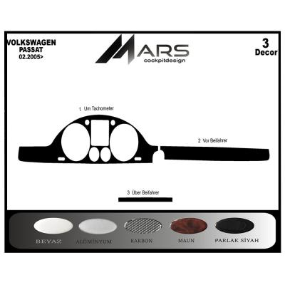 Volkswagen Passat Instrument Panel 2005-2010 3 Piece Console-Mahogany Veneer